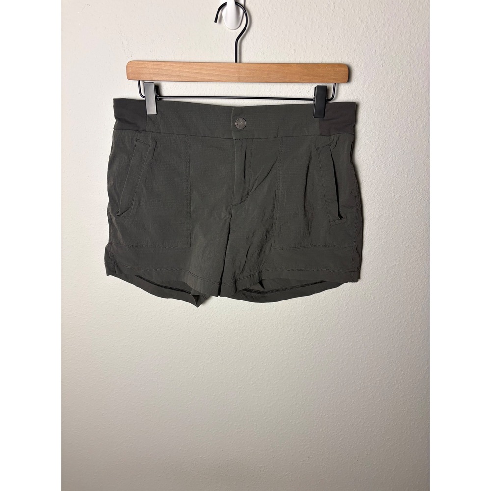 Athleta Trekkie North Shorts Womens 8 Dark Olive Gray Hiking Travel Activewear